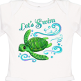 thumbnail image 4 of Inktastic Lets Swim Cute Sea Turtle Boys or Girls Long Sleeve Baby Bodysuit, 4 of 5