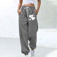 thumbnail image 2 of SnZhen Long Pants for Women Leisure Comfy Women Fashion Color Blocked Printed Drawstring Pants Gray XL, 2 of 4
