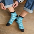 thumbnail image 3 of Naloa blue plaid Snowflake Ankle Socks for Women Non Slip Socks No Show Socks Classic Low Cut Casual Socks Casual Socks, 3 of 7