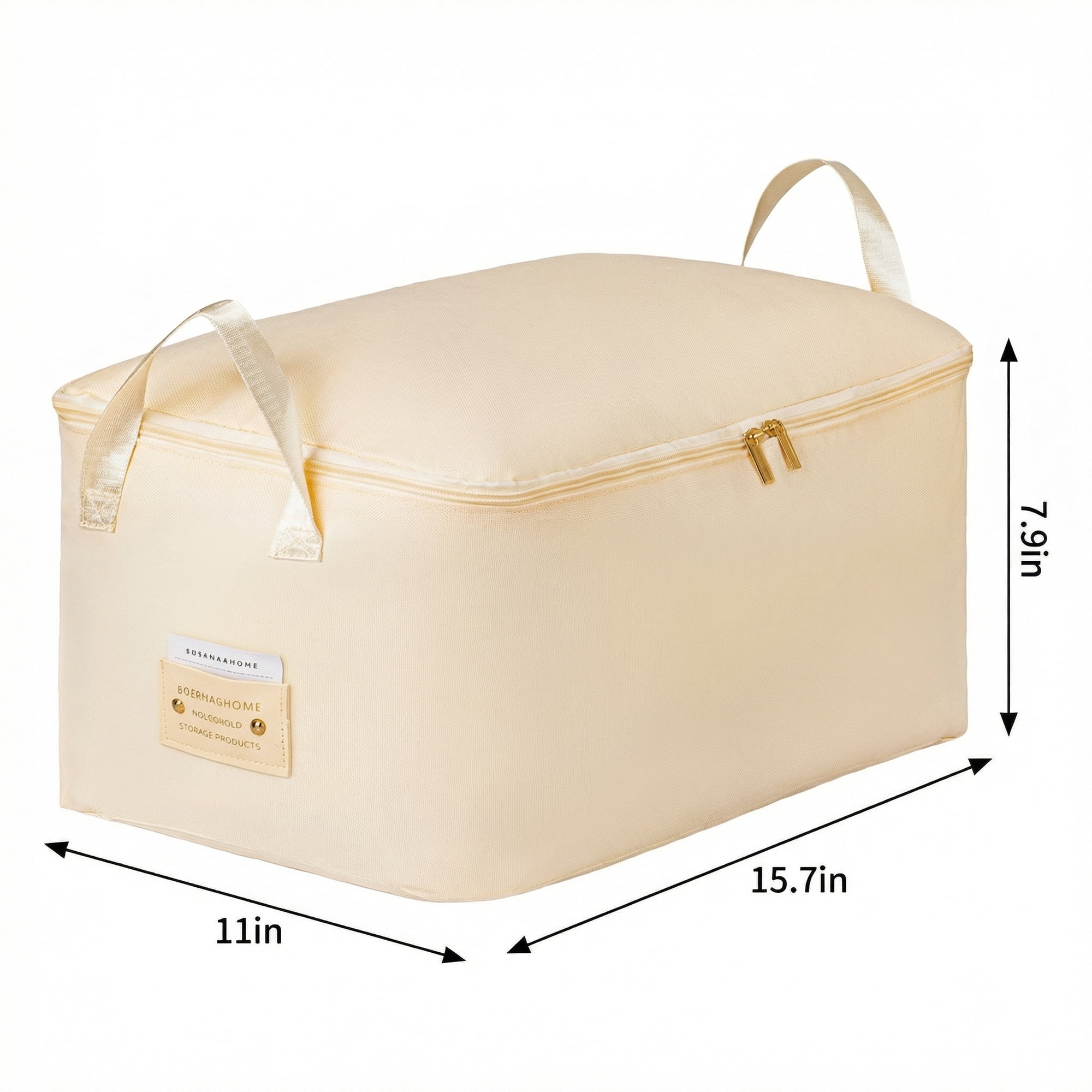 Unique Bargains Storage Bags with Handles for Organizing Bedroom Beige 11"x15.7"x7.9"