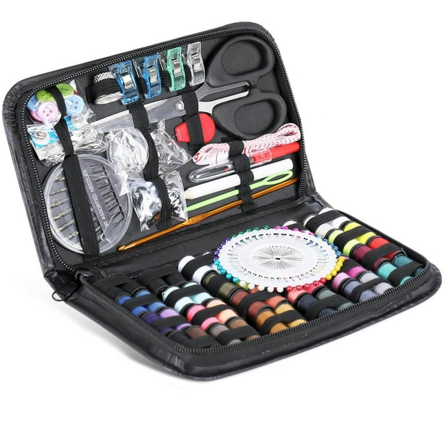 Kit de Costura con 172 Piezas, Suministros de Costura Premium Portátil, Kit Coser Profesional, Hilos para Coser Ideal para Inicio, Viaje, Uso de Emergencia, con Tijeras, Hilo, Agujas, Cinta Métrica