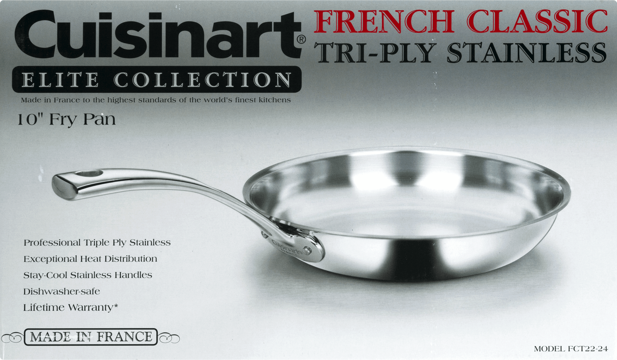 Cuisinart FCT22-24F French Classic Tri-Ply Stainless 10-Inch French Skillet 