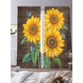thumbnail image 3 of Vintage Sunflower Sheer Curtains for Living Room Bedroom, Yellow Floral Butterfly Farm Wood Grain Light Filtering Sheer Curtains, Rod Pocket Voile Window Drapes, 2 Panels Set 52"x 84", 3 of 7