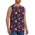 thumbnail image 2 of Bixox Men's Skull mushroom Printed Shirt Sleeveless Fitness Tank Top-Large, 2 of 5