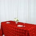 thumbnail image 5 of Balsa Circle Satin 90" x 132" Raised Rectangle Tablecloth Rosette Floral Dinner Kitchen Red, 5 of 8
