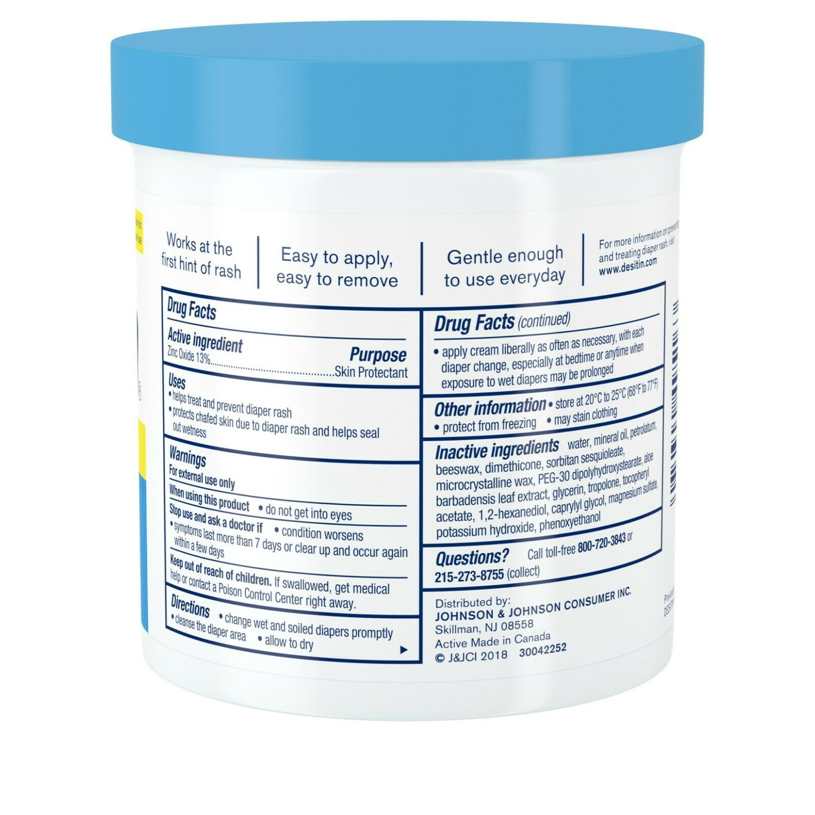 DESITIN Rapid Relief Diaper Rash Cream 16 oz (Pack of 4)