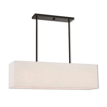 

English Bronze Tone Finish Island Lighting Steel Material Medium Base 9 Wide 4 Light Fixture