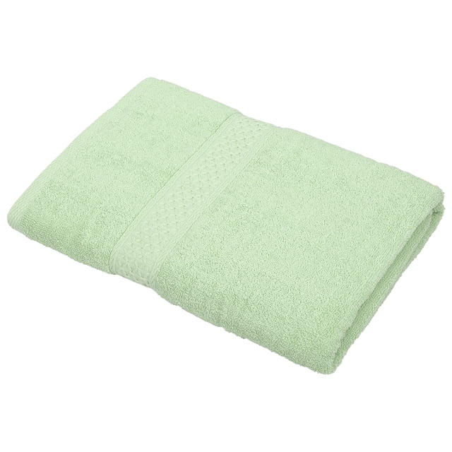 Toalla de baño de algodón absorbente Unique Bargains diseño clásico verde claro 27.56'x55.12'