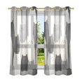 thumbnail image 6 of Yayeee Window Curtains Light Filtering 63"x42" Grommet Panel Pair Home Living Room Decor, Gray Cute Cats, 6 of 7