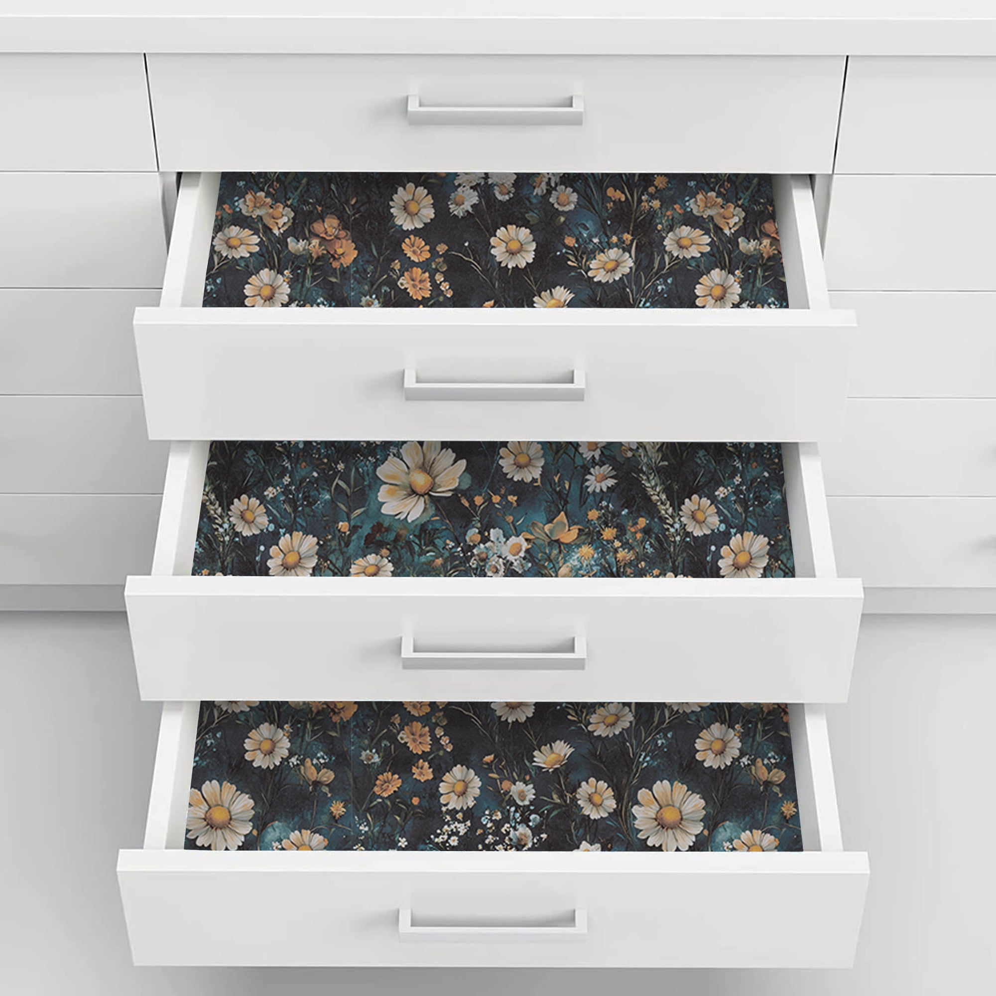 Abyssaly Floral Peel and Stick Wallpaper 17.5-in x 118-in, Removable Self-Adhesive Wallpaper, Vintage Vinyl Contact Paper Suitable for Home Walls Cabinet Bedroom