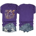 thumbnail image 4 of Aloohaidyvio Graphic T Shirts for Women,Summer Women's Boho Flower Crew Neck T Shirt 2024 Spring Vintage Flowers Printed Shirt Colorful Wildflower Casual Botanical Tops Tee, 4 of 4