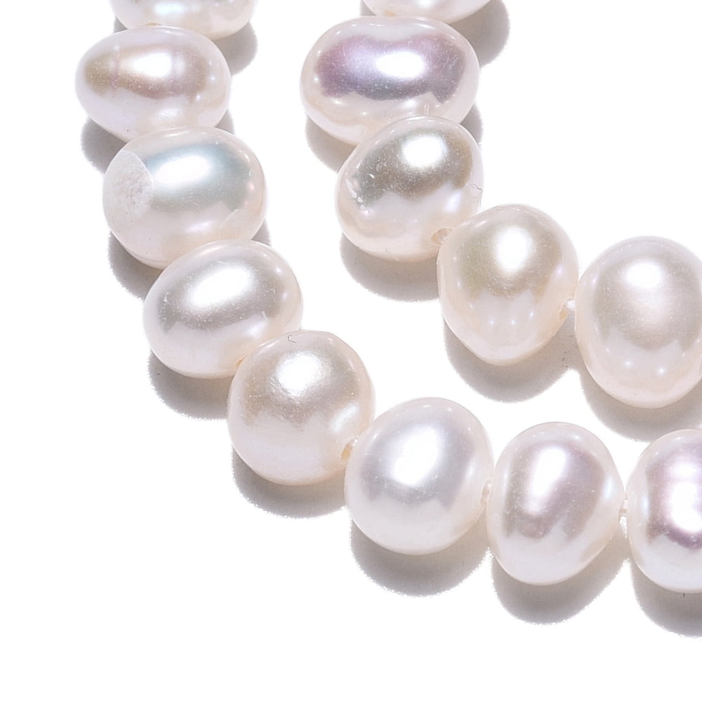 Cultured Freshwater Pearl Beads Strands Two Sides Polished Creamy White 5~6x4.5~5x 4.5~7mm Hole: 0.6mm about 33~34pcs/strand 6.89''(17.5cm)