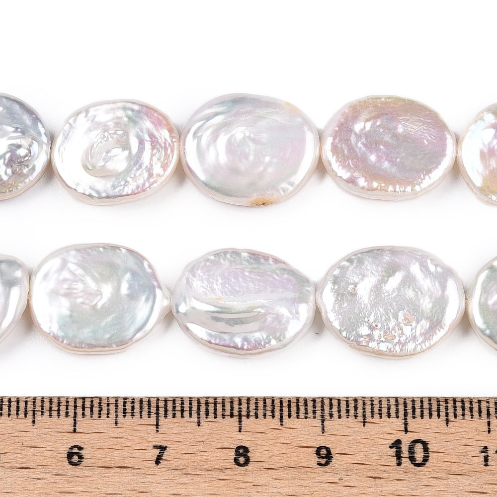 1strand Natural Nucleated Baroque Keshi Pearl Beads Strands Oval Seashell color 16~25x14~15x3~7.5mm Hole: 0.6mm about 23pcs/strand 15.2~15.43''(38~39.2cm) Brown