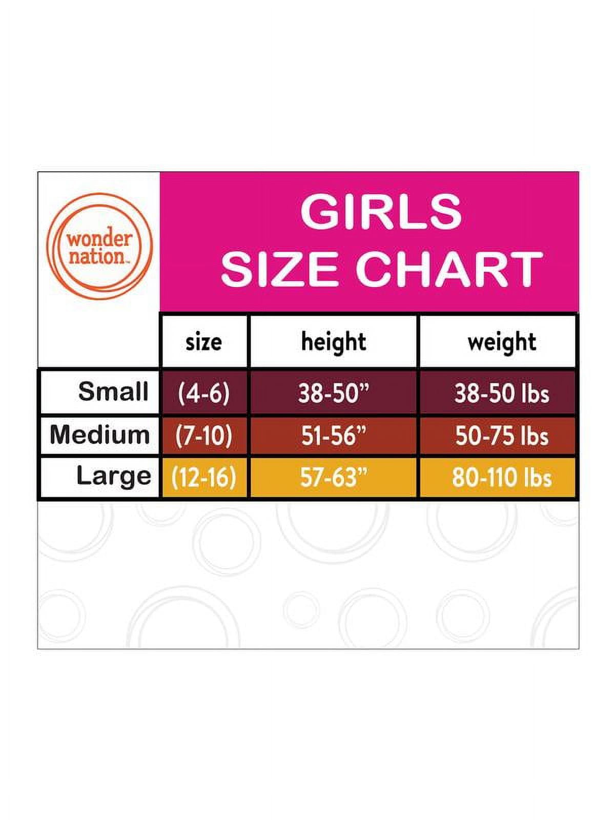 Wonder Nation Girls' Opaque Tights, 3 Pack, Sizes 4-16