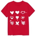 thumbnail image 3 of Rhuody Tops For Girls O Neck T Shirt Short Sleeve Tee Heart Graphic Tops Basic Summer Wear 10-11 Years Red, 3 of 3