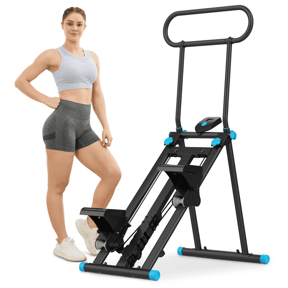 HXD-ERGO Stair Stepper, Upgrade 6-Level Resistance Stair Master with Adjustable Handlebar, Folding Stair Climber Workout Machine