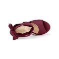 thumbnail image 4 of BLISSFUL STEP Women's Shoes Lace Up Espadrilles Platform Wedge Sandals Burgundy 7, 4 of 8