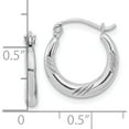 thumbnail image 4 of Sterling Silver Rhodium Plated Hoop Earrings (14 X 14) Made In Indonesia qe8383, 4 of 5