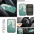 thumbnail image 4 of Renewold Peacock Flower Green 12 PCS Car Seat Cover Split Covers for Women, Non-slip Car Steering Wheel Cover Seatbelt Strap Shoulder Cover Coasters Armrest Pad Handbrake Cover Gear Shift Knob Cover, 4 of 7