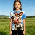 thumbnail image 4 of 3D Pattern Print T-Shirt for Boys Funny Animal's Shock Face Full Print Shorts Sleeve Tees Crew Neck Summer Tops, 4 of 5