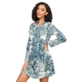 thumbnail image 3 of FORMRS Womens Long Sleeve Nightgowns Crew Neck Sleep Shirt Soft Pajamas Sizes S-3XL, Green Flourishing Garden, 3 of 8