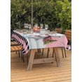 thumbnail image 2 of Outdoor Tablecloth with Umbrella Hole and Zipper, Pink Christmas Rectangle Table Cloth 60x84 Inch Waterproof Tablecloth, Xmas Tree Snowman Bear Snowfall Plaid Picnic Table Cover for Patio Camping, 2 of 7