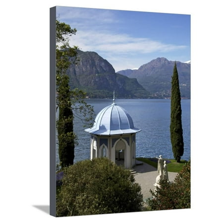 Moorish Style Classical Temple, Gardens of Villa Melzi, Bellagio, Lake Como, Lombardy, Italy Stretched Canvas Print Wall Art By Peter