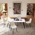 thumbnail image 3 of Homy Casa 63 inch Dining Set for 4, Large Table with Upholstered Chairs, 3 of 10