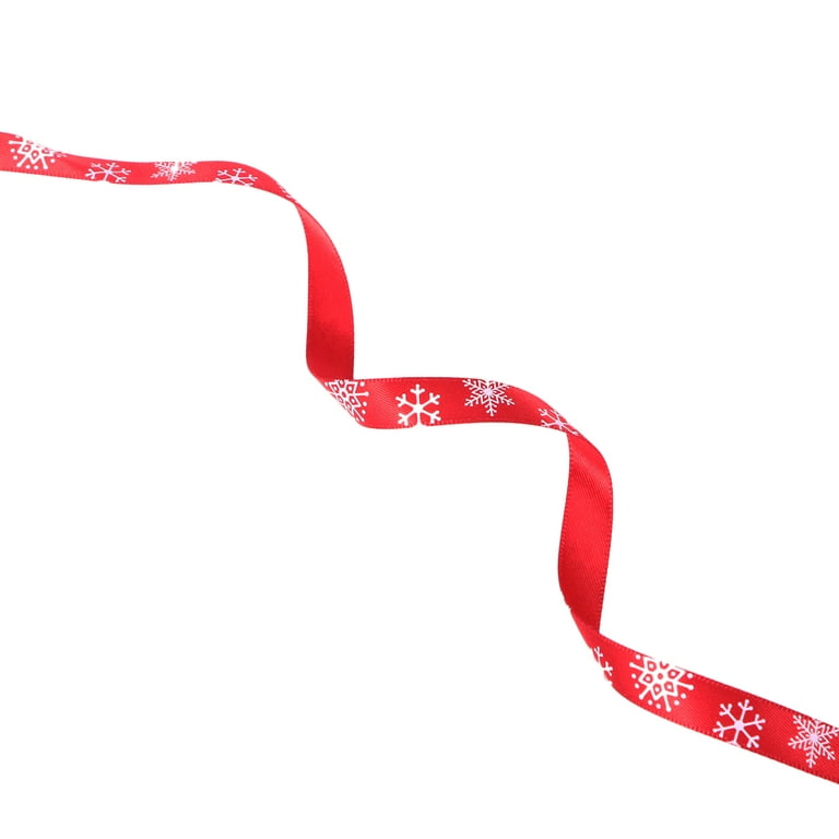 Bestonzon 1cm Wide Christmas Ribbon 20m Long Snowflake Thin Ribbon for Gift Packing Wrapping (Red), Multicolor