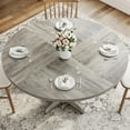 thumbnail image 4 of 47 Inch Round Dining Table for 4,Farmhouse Kitchen Dining Room Circle Dinner Table,Kitchen Dining Room Furniture (Table Only),Gray, 4 of 6