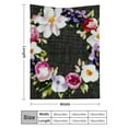 thumbnail image 3 of Creowell Floral Wreath Feminist Art Cross Stitch Flannel Blanket 30x40in, 3 of 7