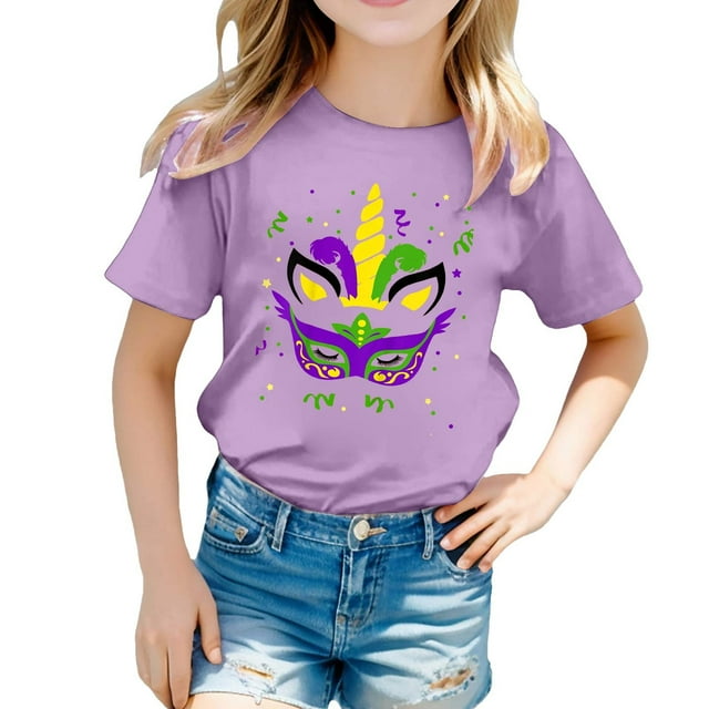 TZEWGL Tees For Child Printed Round Neck Short Sleeved Clothing For Newborns size 10-11T