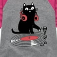 thumbnail image 3 of Instant Message - DJ Cat - Toddler & Youth Girls Raglan Graphic T-Shirt, 3 of 6