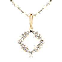 ANGARA Natural and Dot Diamond Circle Pendant in 14K Yellow Gold for Women (Size-2mm| Color-I-J| Clarity-I1-I2) | April Birthstone, Anniversary, Jewelry Gift for Women | Natural Diamond Necklace