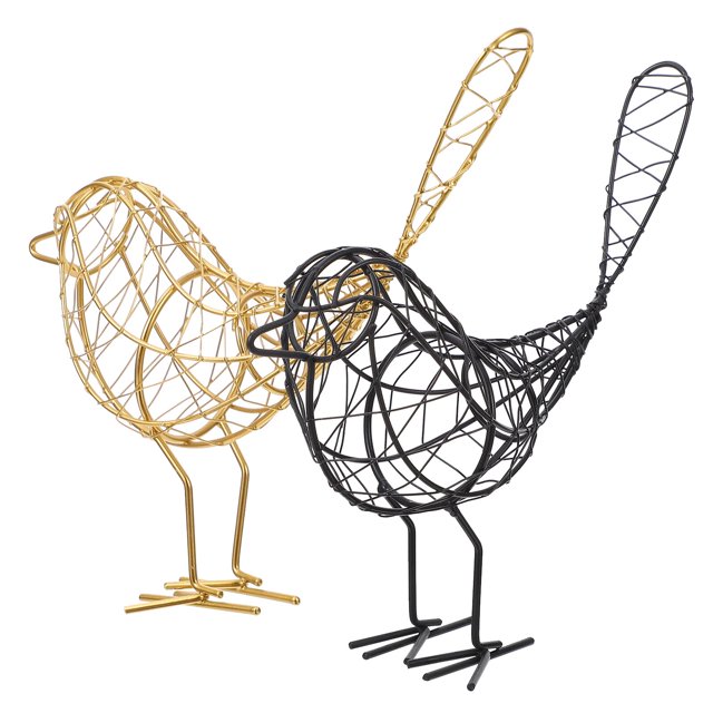 2 piezas de hierro con forma de pájaro para decoración de escritorio, adorno creativo para el hogar