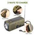 thumbnail image 3 of Outdoor Portable Solar Charging Hand Crank USB Rechargeable with Flashlight SOS AMFM Cell Phone Yellow, 3 of 7