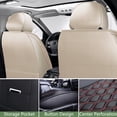 thumbnail image 5 of Seat Covers For Toyota Camry/Corolla/RAV4/Avalon/Prius, Breathable Waterproof Leather Car Seat Covers Protectors 5 Seats Full Set(Beige,Pillows), 5 of 8