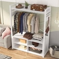 thumbnail image 4 of Tribesigns Freestanding Closet Clothing Garment Rack with Storage Shelves and Hang Rod Hooks, 4 of 5