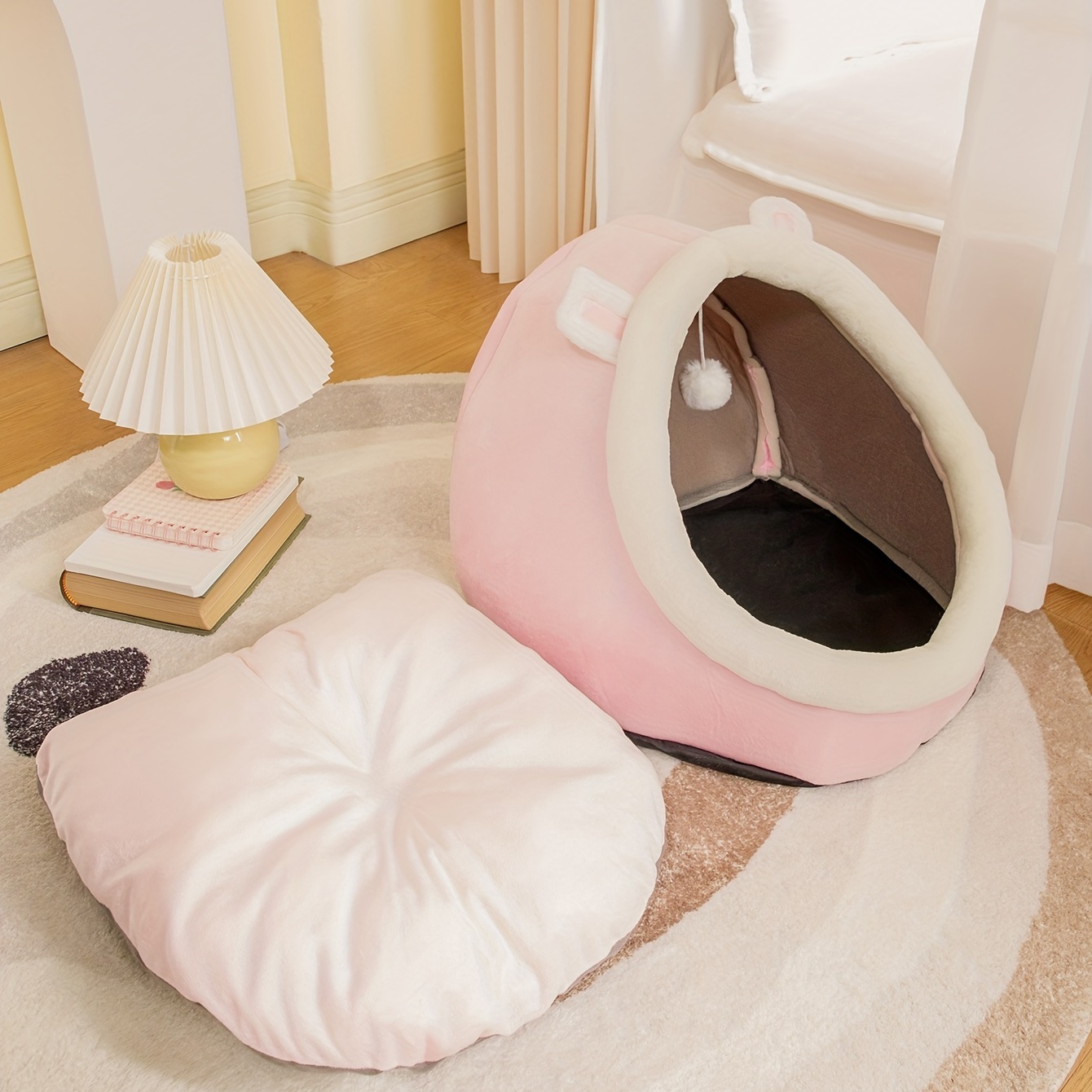 DABEI Cozy Cat Cave Bed: Soft & Warm Kitten House Tent With Washable Cushion
