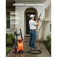 thumbnail image 3 of VEVOR Electric Pressure Washer, Max 4500 PSI and 3.2 GPM, High Power Pressure Cleaning Machine with 4 Quick Connect Nozzles and a Foam Cannon, Ideal for Cars/Fences/Driveways/Patios/Home Cleaning, 3 of 10