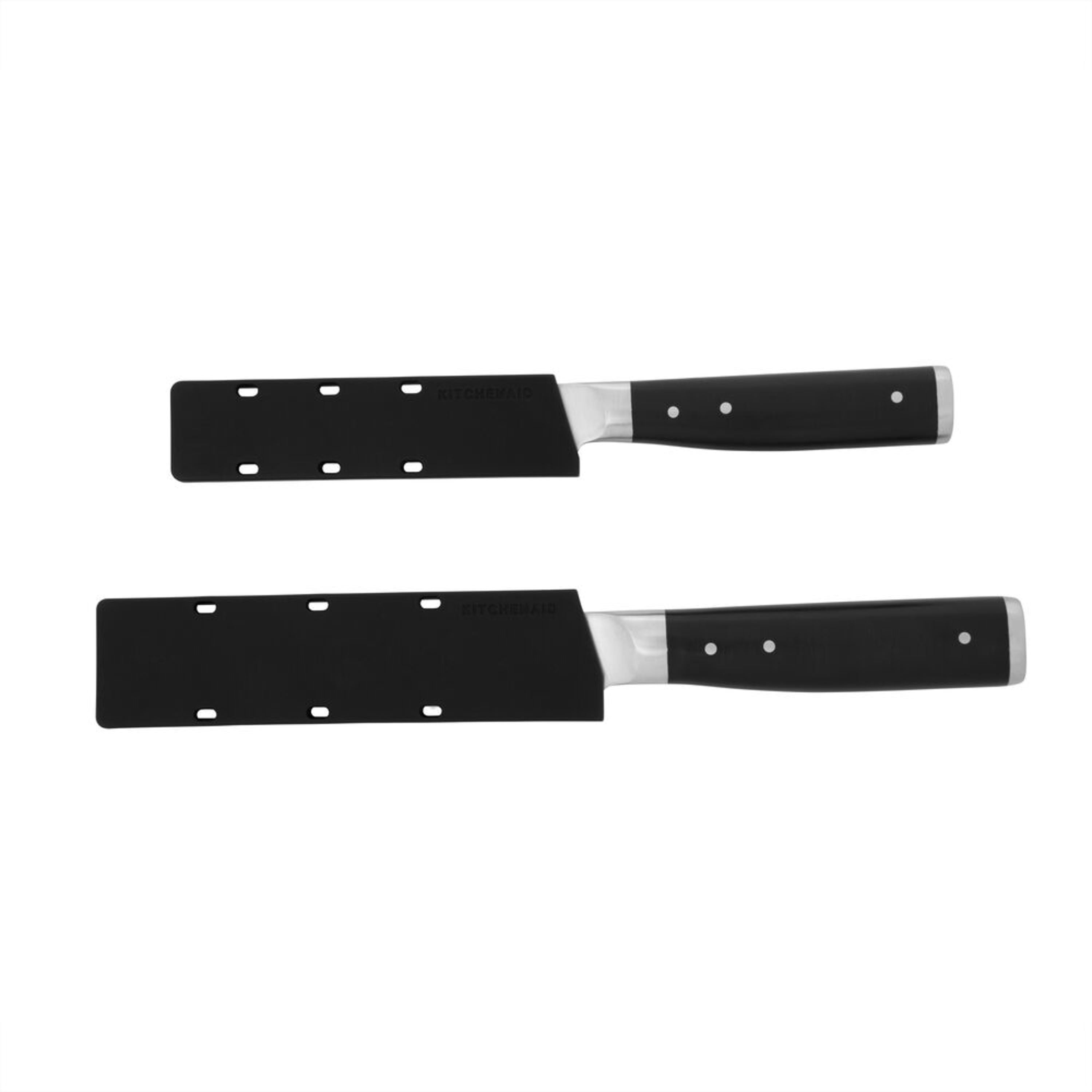 Kitchenaid Gourmet 2-piece Forged Tripe-Rivet Utility and Paring Knife Set with Blade Covers, Black