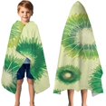 thumbnail image 3 of Green Tie Dye Pattern Hooded Bath Towel，50"x30" for Ages 3 To 12 Kids, Quick Dry Lightweight Soft Microfiber Hood Beach Towel Cover Up for Kids, 3 of 7