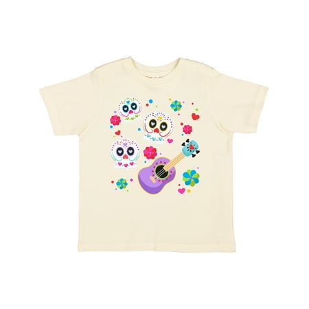

Inktastic Day of the Dead Owl Sugar Skulls and Guitar Gift Toddler Boy or Toddler Girl T-Shirt