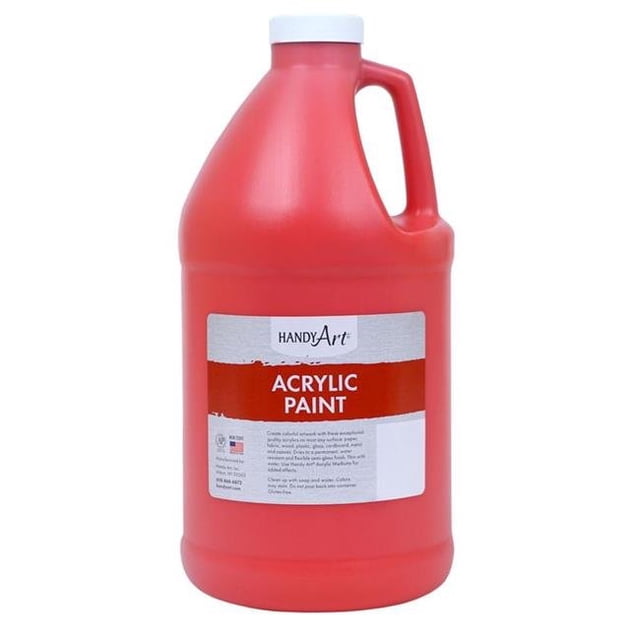 Rock Paint & Handy Art RPC102035 Half Gallon Acrylic Paint, Vermilion