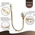 thumbnail image 5 of Abrazaderas de Cortina en Forma de U de Plástico Dorado con Perla y Tornillos, de Pared para Cortinas de Casa y Oficina., 5 of 5