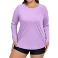 thumbnail image 2 of Long Sleeve T-Shirt for Women Plus Size Rash Guard Swim Shirt UV Protection Quick Dry Lightweight Top for Swimming and Outdoor Activities, 2 of 5