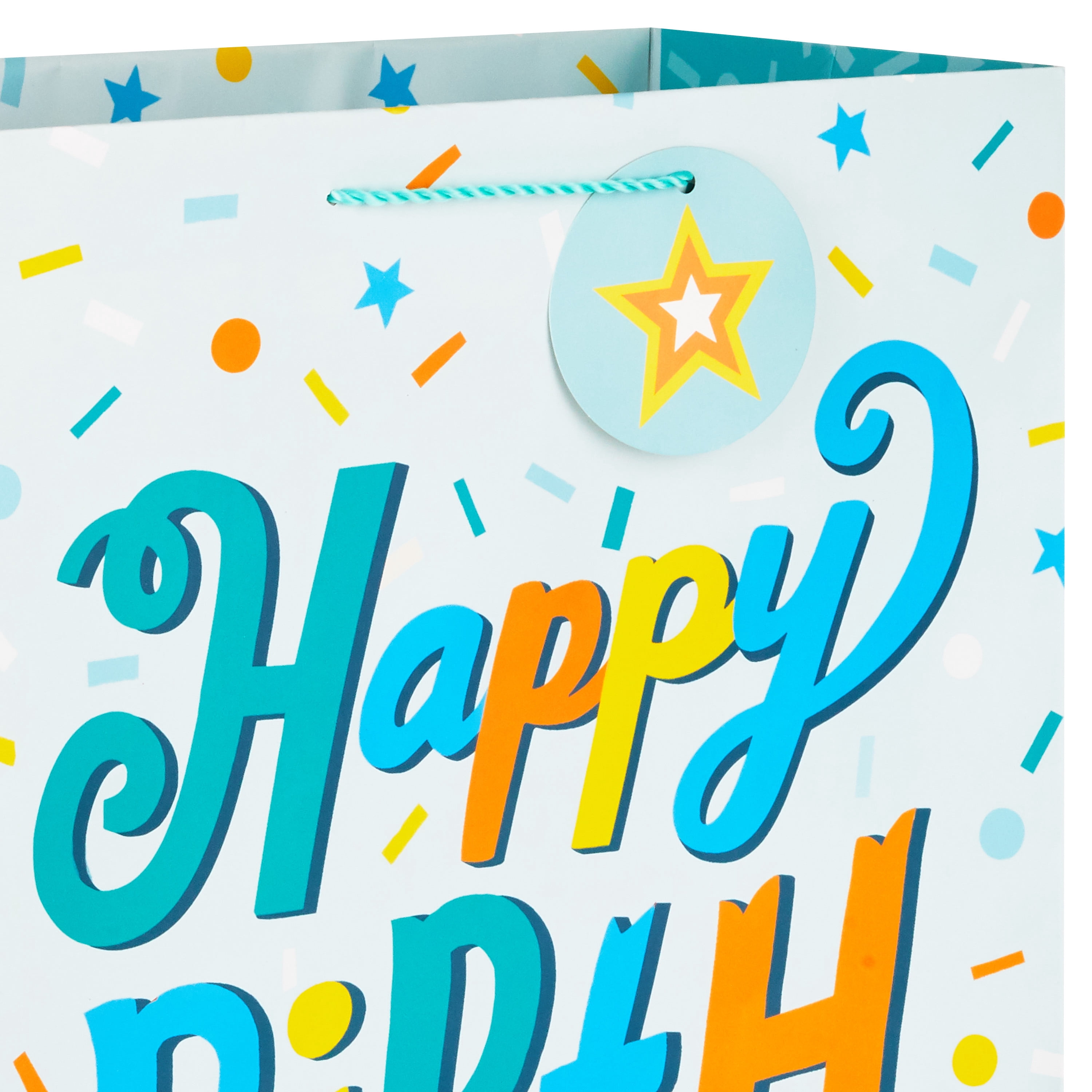 Hallmark Jumbo Birthday Gift Bag (Blue and Yellow Retro)