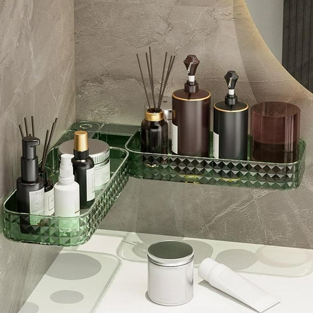 ¡Corre y Ahorra!, Estante de almacenamiento para baño, transparente, sin perforaciones, para inodoro, estante de almacenamiento giratorio para pared Akmoler