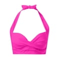 thumbnail image 3 of Women Underwire Bikini Top - Push Up Swimsuit Top Bra Padded Bathing Suit 2026 Twist Front Swimwear Hot Pink S, 3 of 4