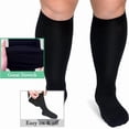 thumbnail image 2 of UZMOG 4 Pack Plus Size Compression Socks for Women & Men, Extra Wide Compression Socks Calf Knee High Stockings, 2 of 4